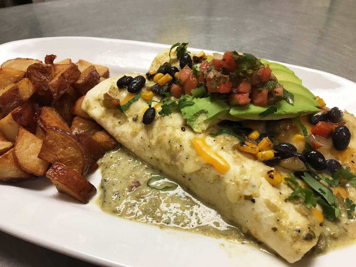 Breakfast enchiladas breakfast plate at Bailey’s Breakfast & Lunch in Omaha