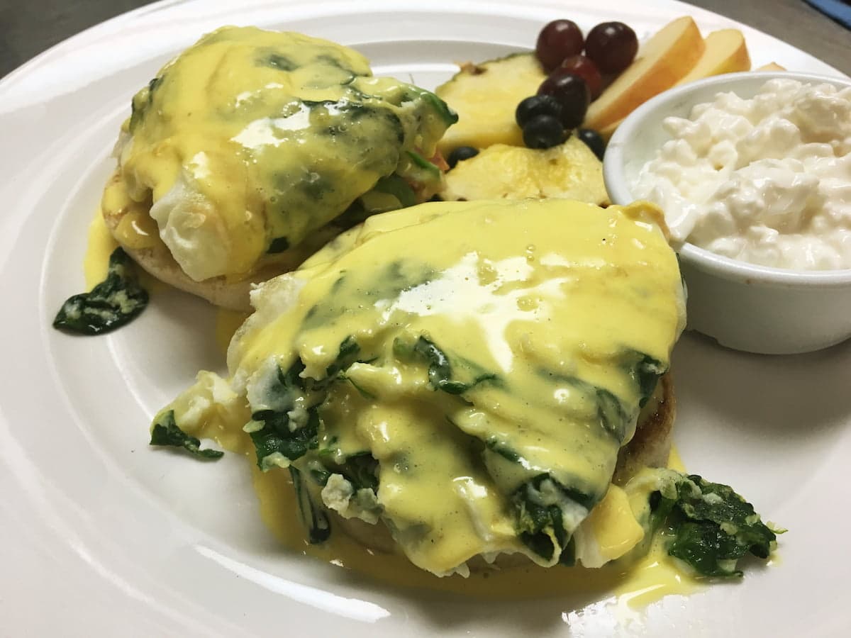 California eggs benedict with turkey sausage and avocado at Bailey’s Breakfast & Lunch in Omaha