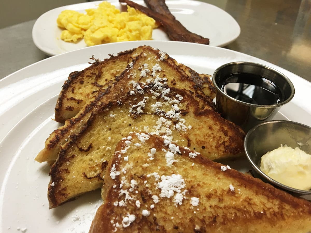 French toast breakfast plate at Bailey’s Breakfast & Lunch in Omaha