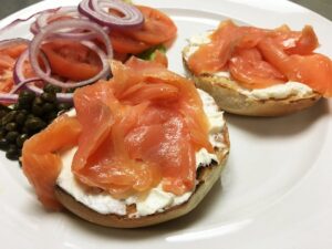 Bagel with Lox at Bailey's in Omaha