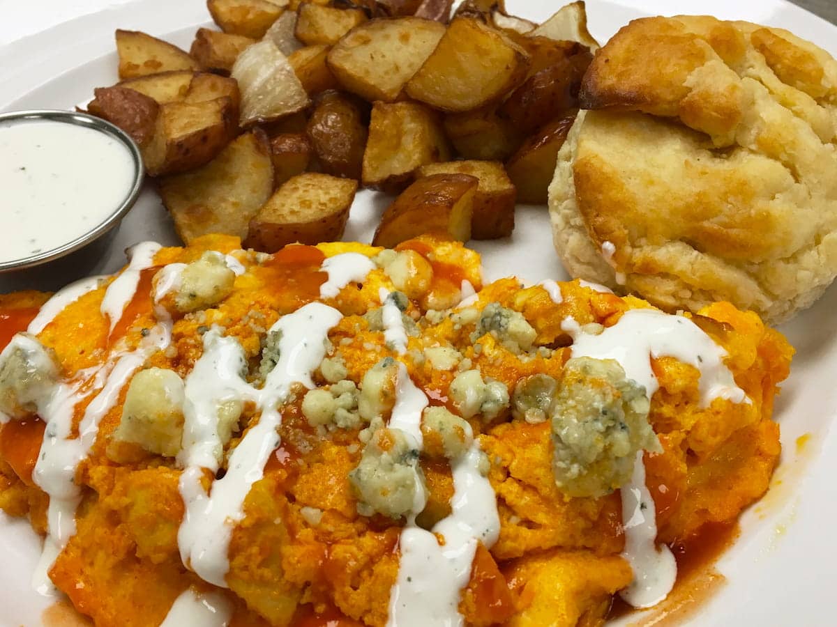 Buffalo chicken omelet breakfast special at Bailey's Breakfast & Lunch in Omaha