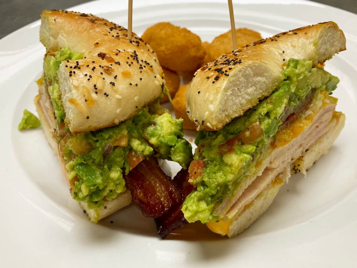 Smoked turkey bagelwich lunch special at Bailey's Breakfast & Lunch in Omaha