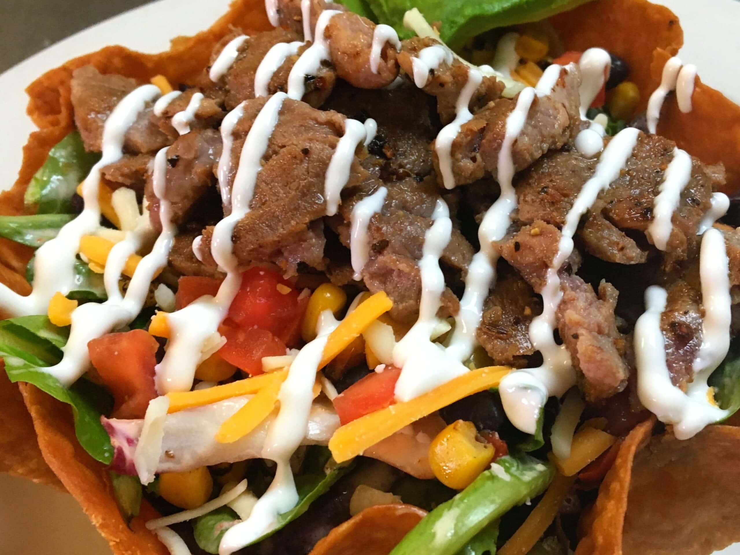 Beef taco salad lunch special at Bailey's Breakfast & Lunch in Omaha