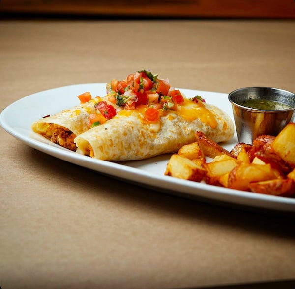 Breakfast burritos with eggs and chorizo at Bailey’s Breakfast & Lunch in Omaha