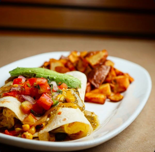 Breakfast enchiladas breakfast plate at Bailey’s Breakfast & Lunch in Omaha