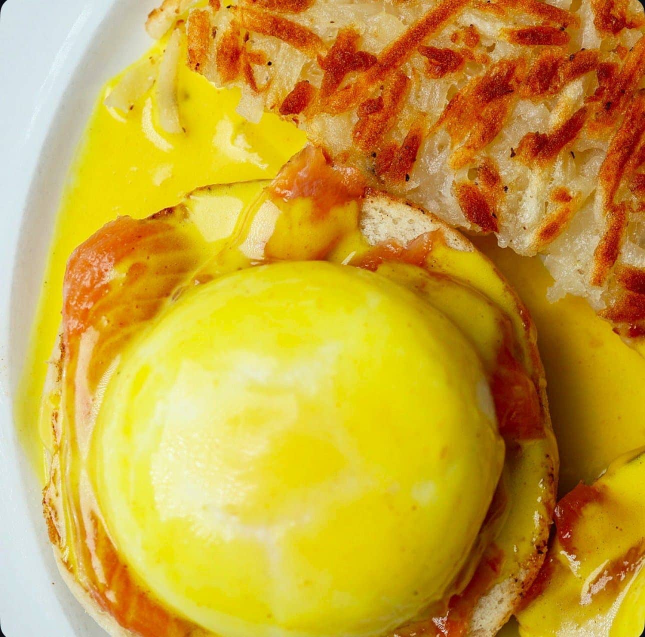 Lox eggs benedict with cold-smoked salmon at Bailey’s Breakfast & Lunch in Omaha