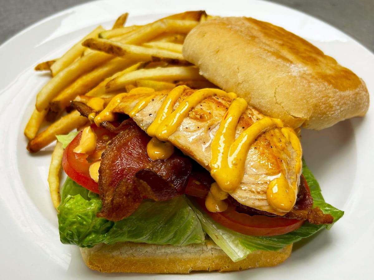Salmon BLT lunch special at Bailey's Breakfast & Lunch in Omaha