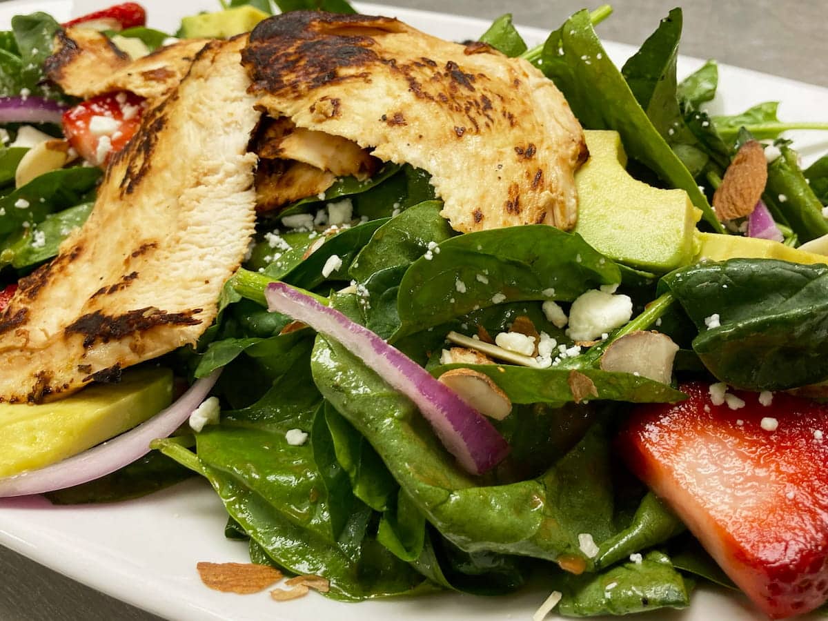 Strawberry spinach salad lunch special at Bailey's Breakfast & Lunch in Omaha