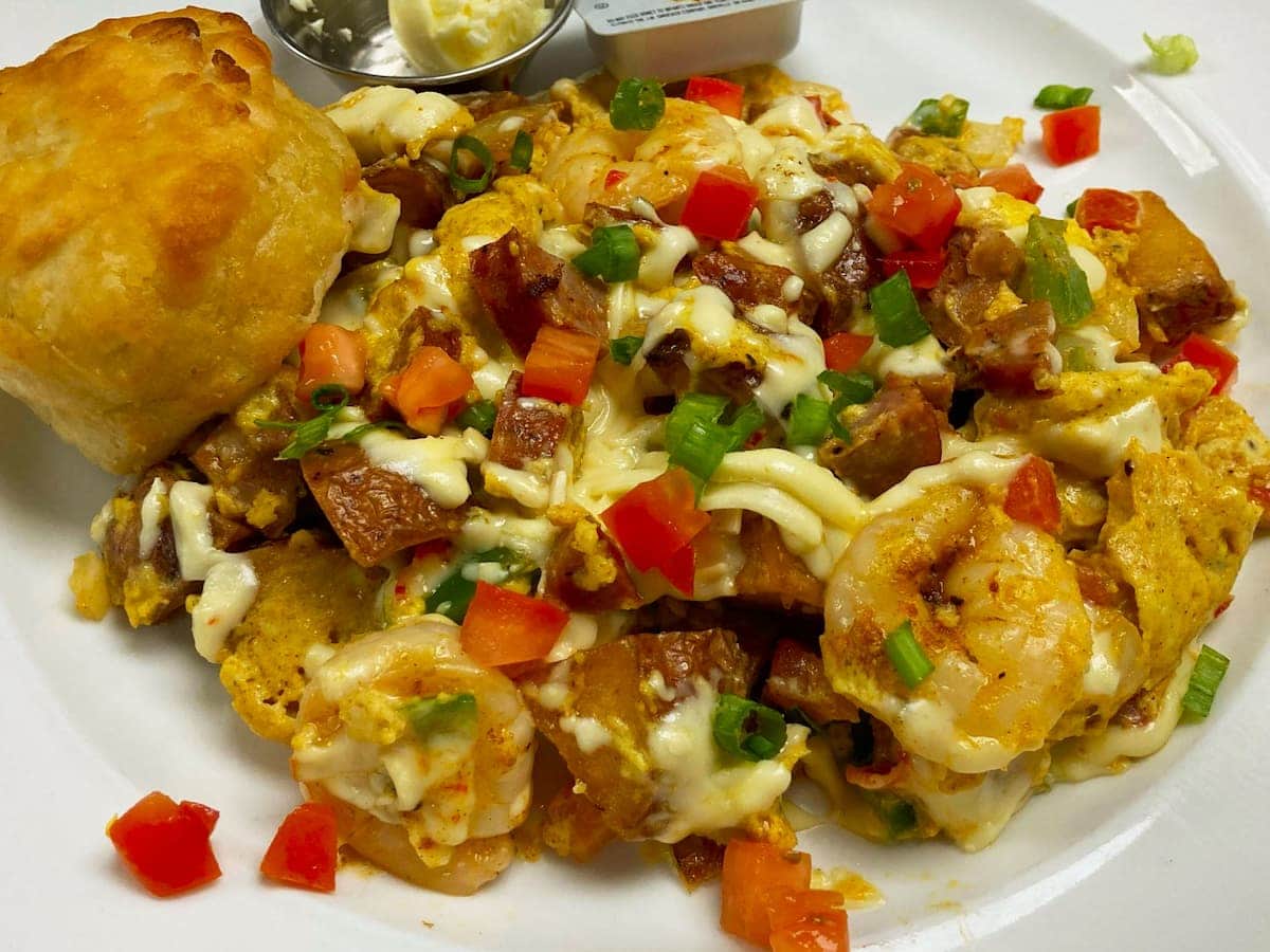 Andouille scramble breakfast special at Bailey's Breakfast & Lunch in Omaha
