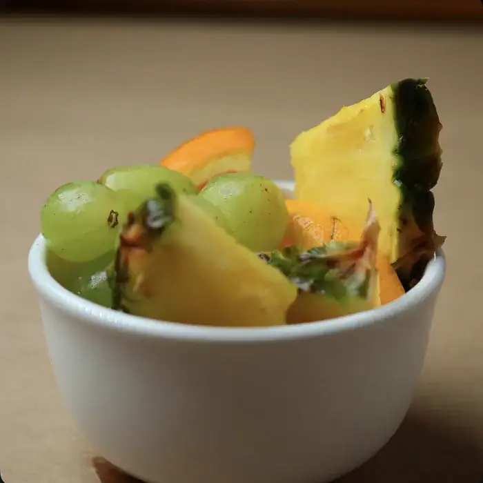 Fresh cut fruit side at Bailey's Breakfast and Lunch