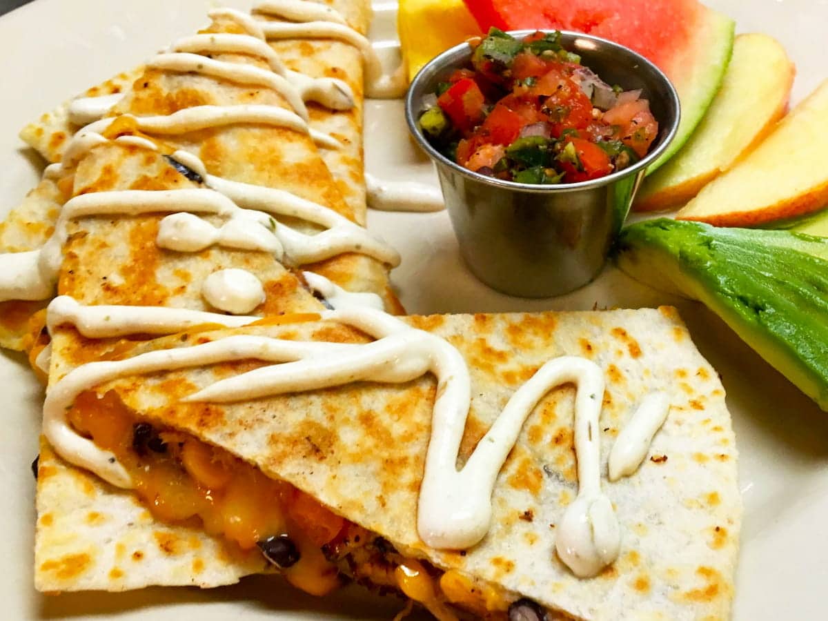 Carnitas quesadilla lunch special at Bailey's Breakfast & Lunch in Omaha