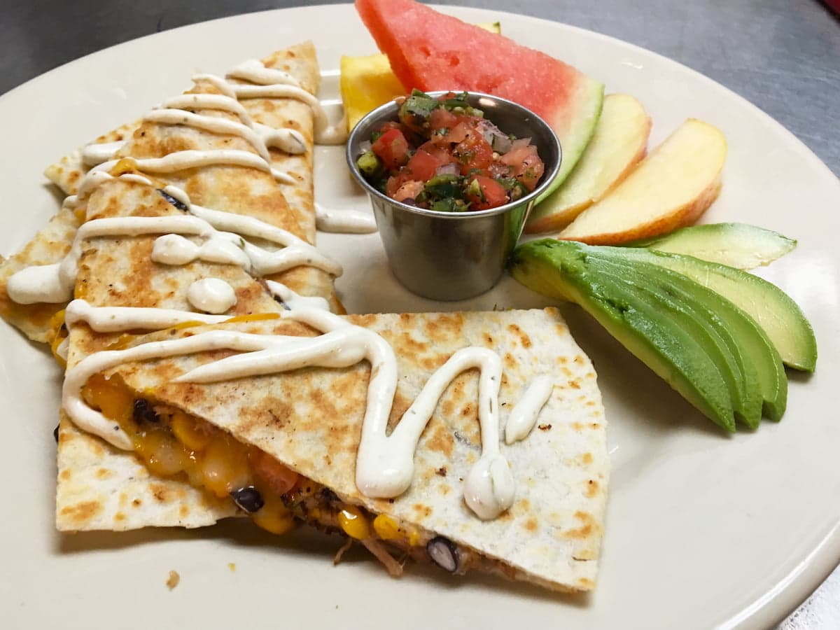 Pork quesadilla lunch special at Bailey's Breakfast & Lunch in Omaha