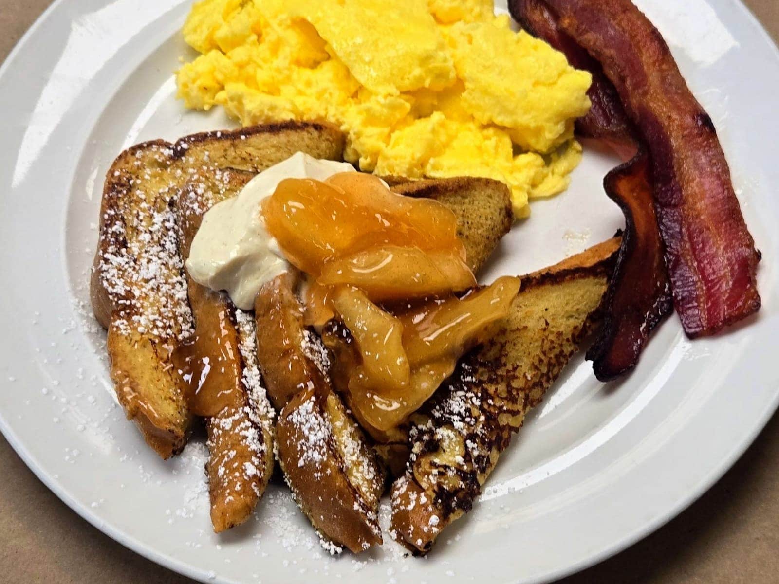 Apple cinnamon french toast monthly special at Bailey's Breakfast & Lunch in Omaha
