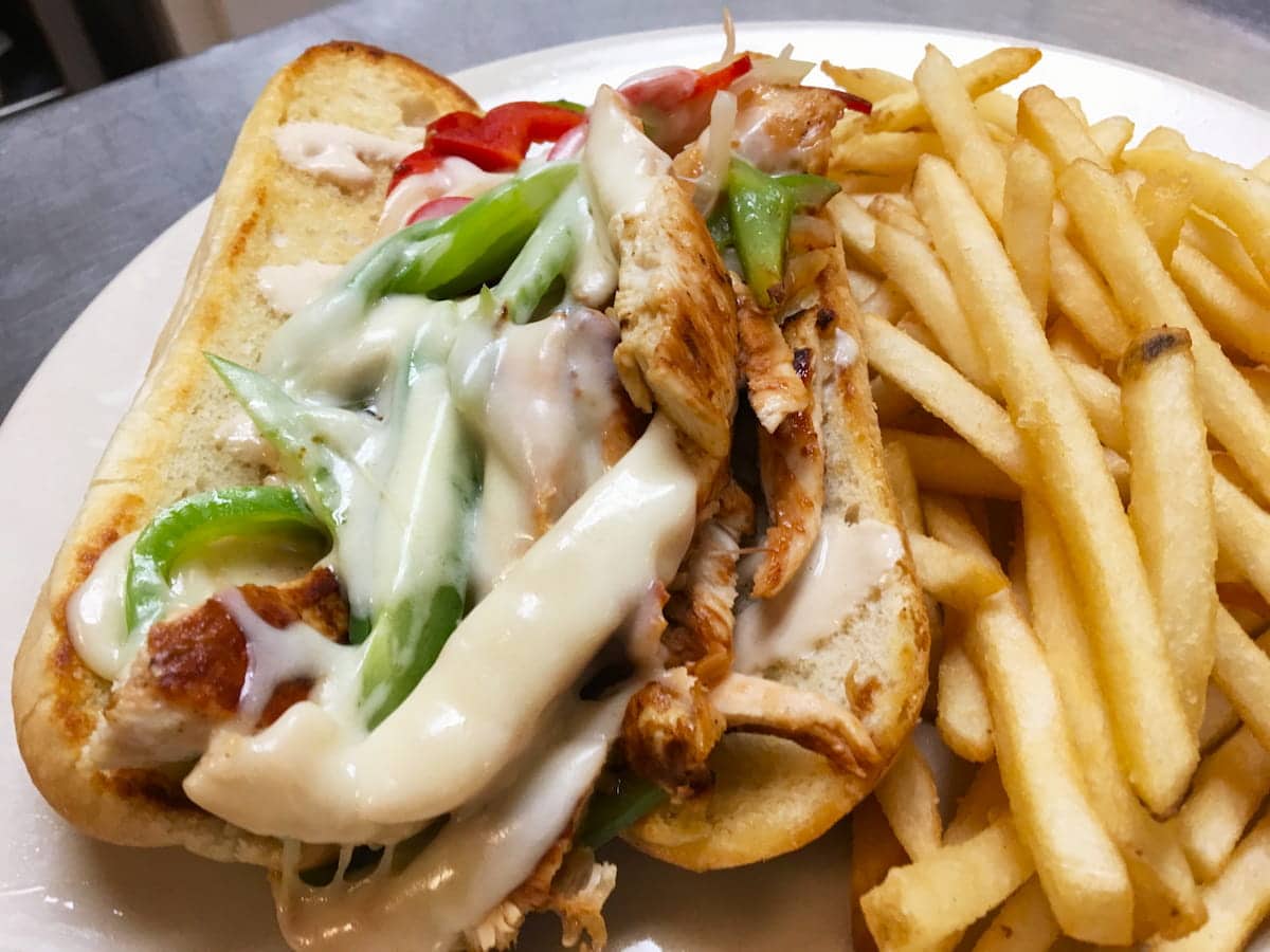 Chicken philly lunch special at Bailey's Breakfast & Lunch in Omaha