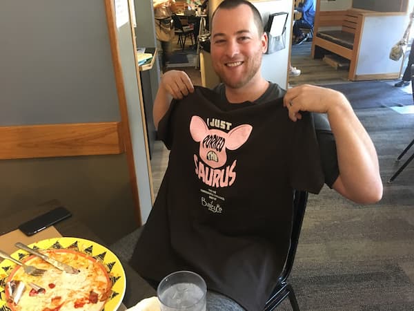 Porkasaurus challenge winner at Bailey's in Omaha