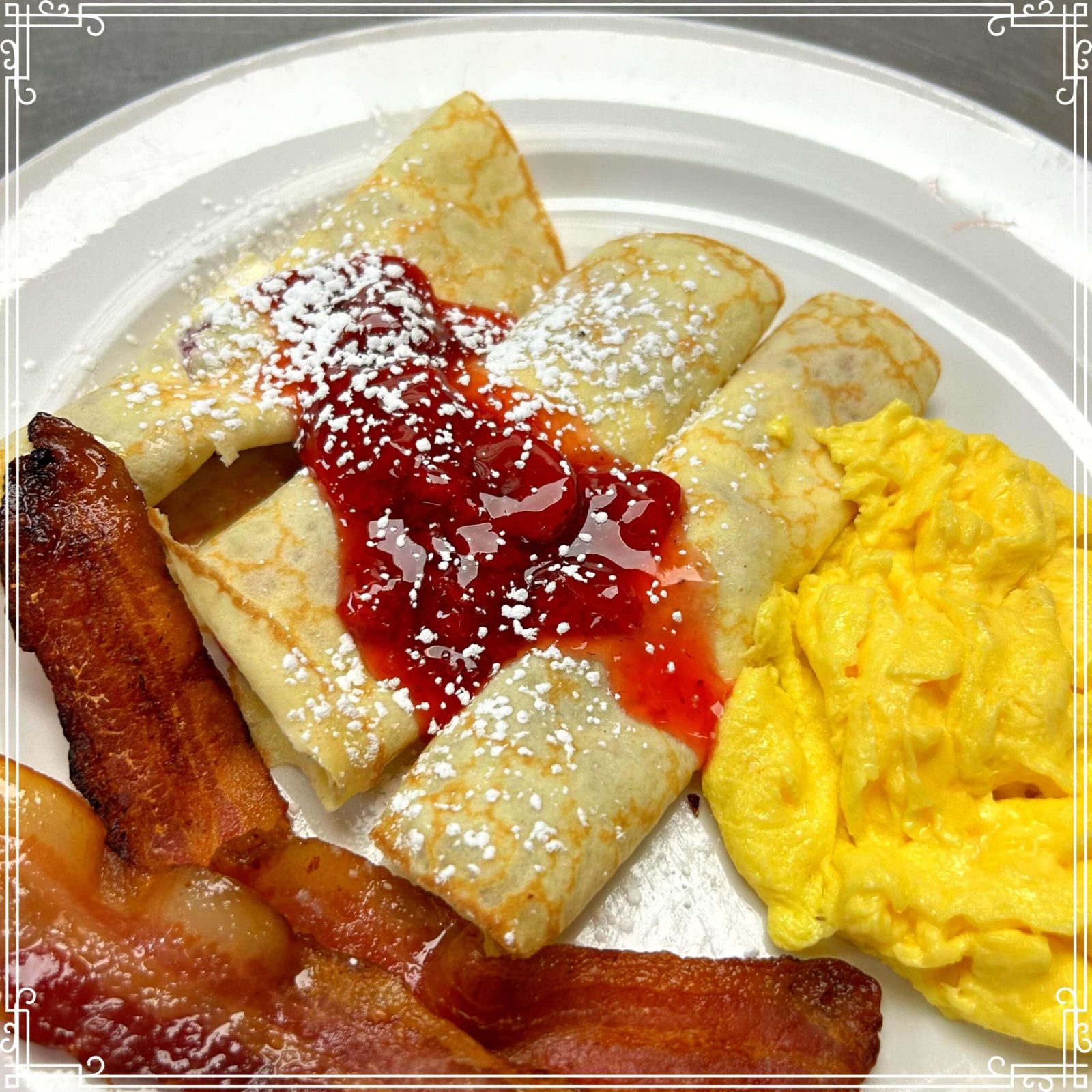 Strawberry crepes breakfast special at Bailey’s Breakfast & Lunch in Omaha