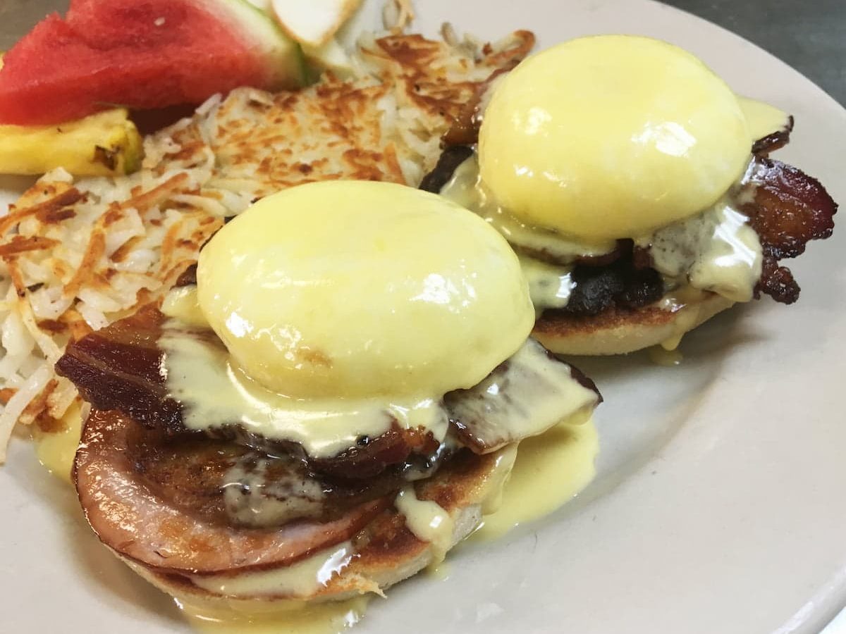 Meat lovers benedict breakfast special at Bailey's Breakfast & Lunch in Omaha